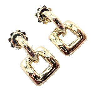 Rare! Authentic Vintage Tiffany & Co 18k Yellow Gold Square Earrings 2001